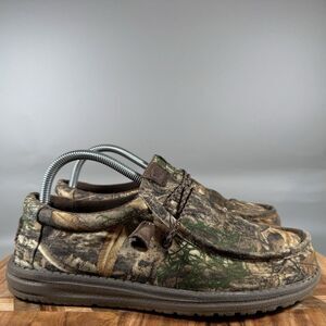 Hey Dude Men's Wally Realtree Edge Brown Slip On Casual Shoes Size 7